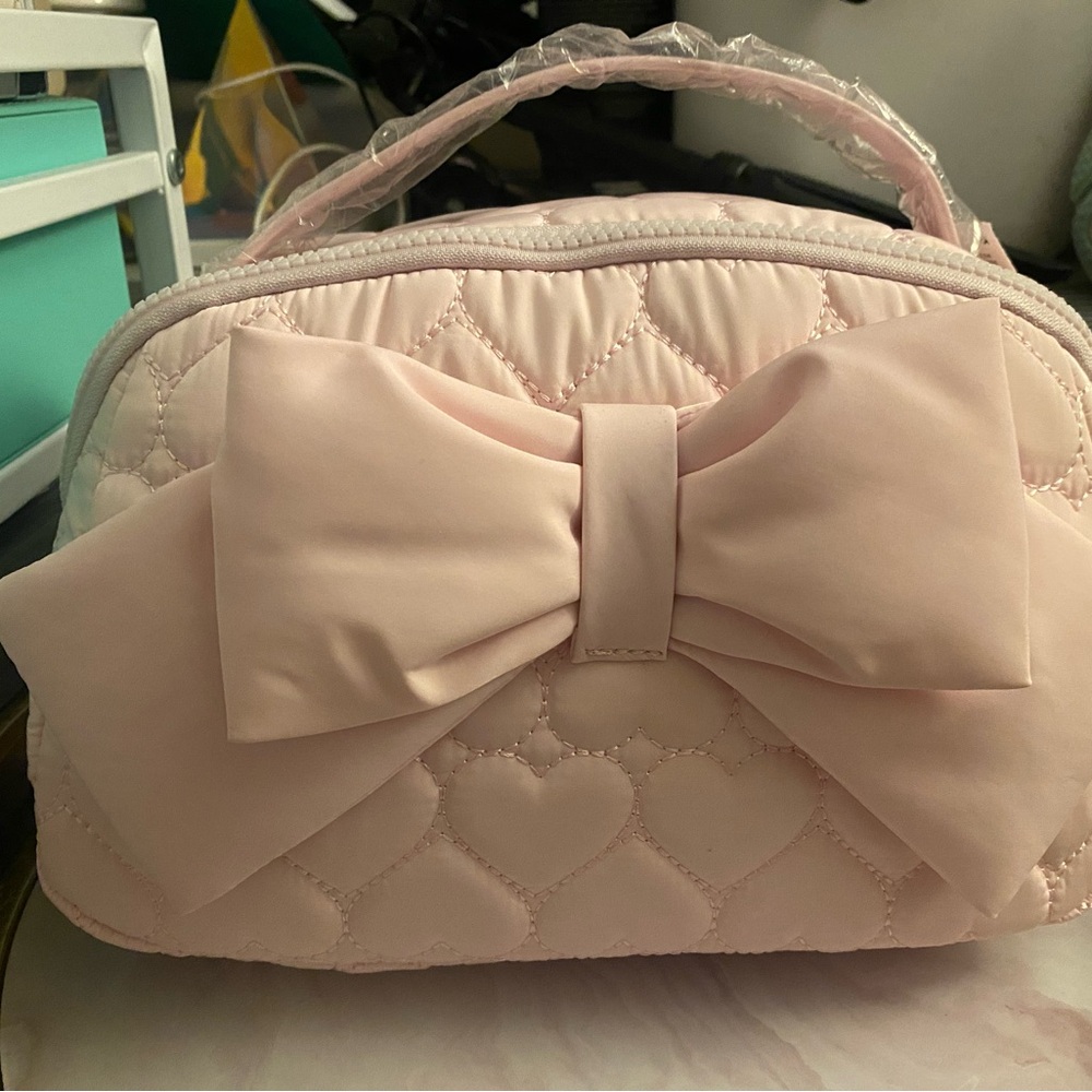Betsey Johnson Elegant Pink Quilted Bow Handbag bundle